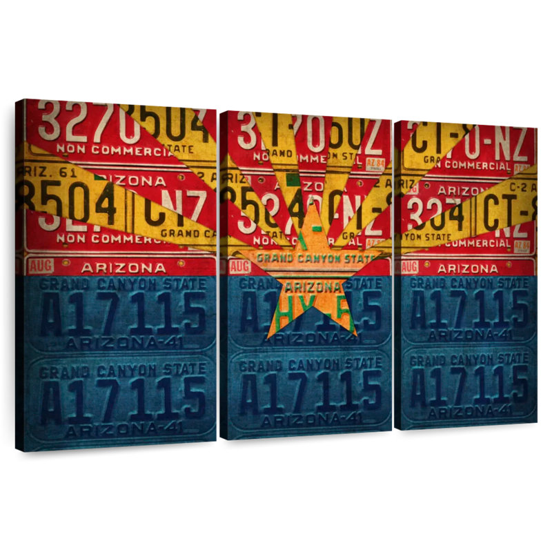 Plaques de licence, drapeau de l'Arizona, H 28 po x l 45 po