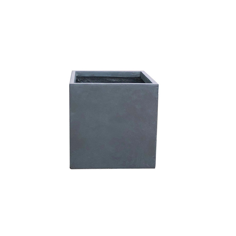 10 in. Small Granite Concrete Square Planter / Pot with Drainage Holes for Indoor & Outdoor, 10" H x 10" W x 10" D, Granite
