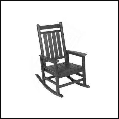 Chaise berçante surdimensionnée avec texture en bois, chaise berçante d'extérieur pour adultes, chaise berçante résistante aux intempéries pour jardin