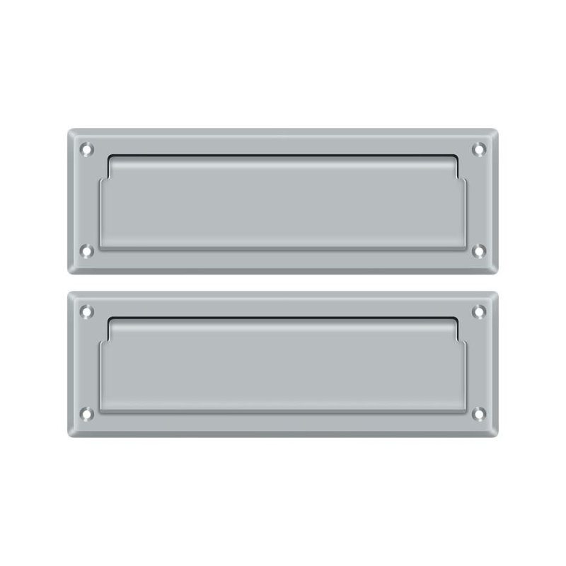 9" in x 3" Brass Mail Slot, Brushed Chrome