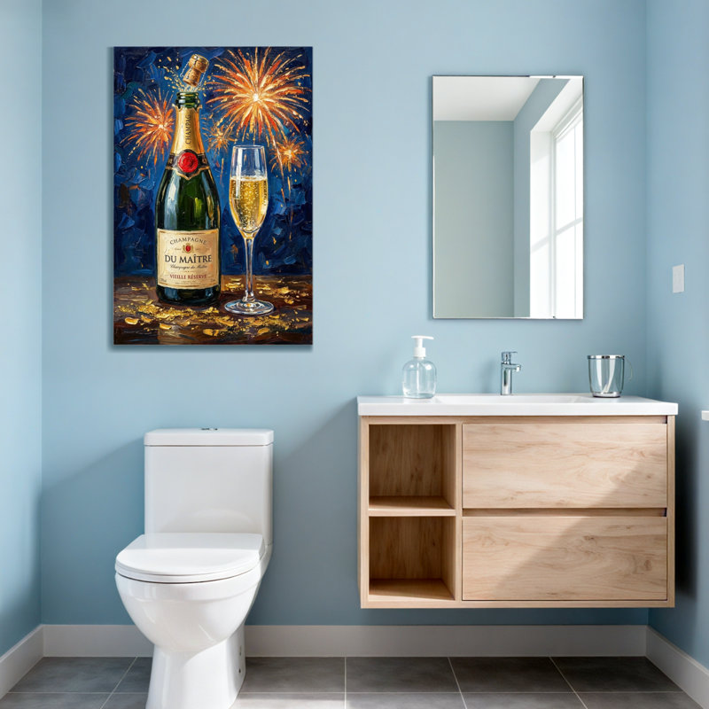 Bouteille de champagne Fashion, H 24 po x l 16 po
