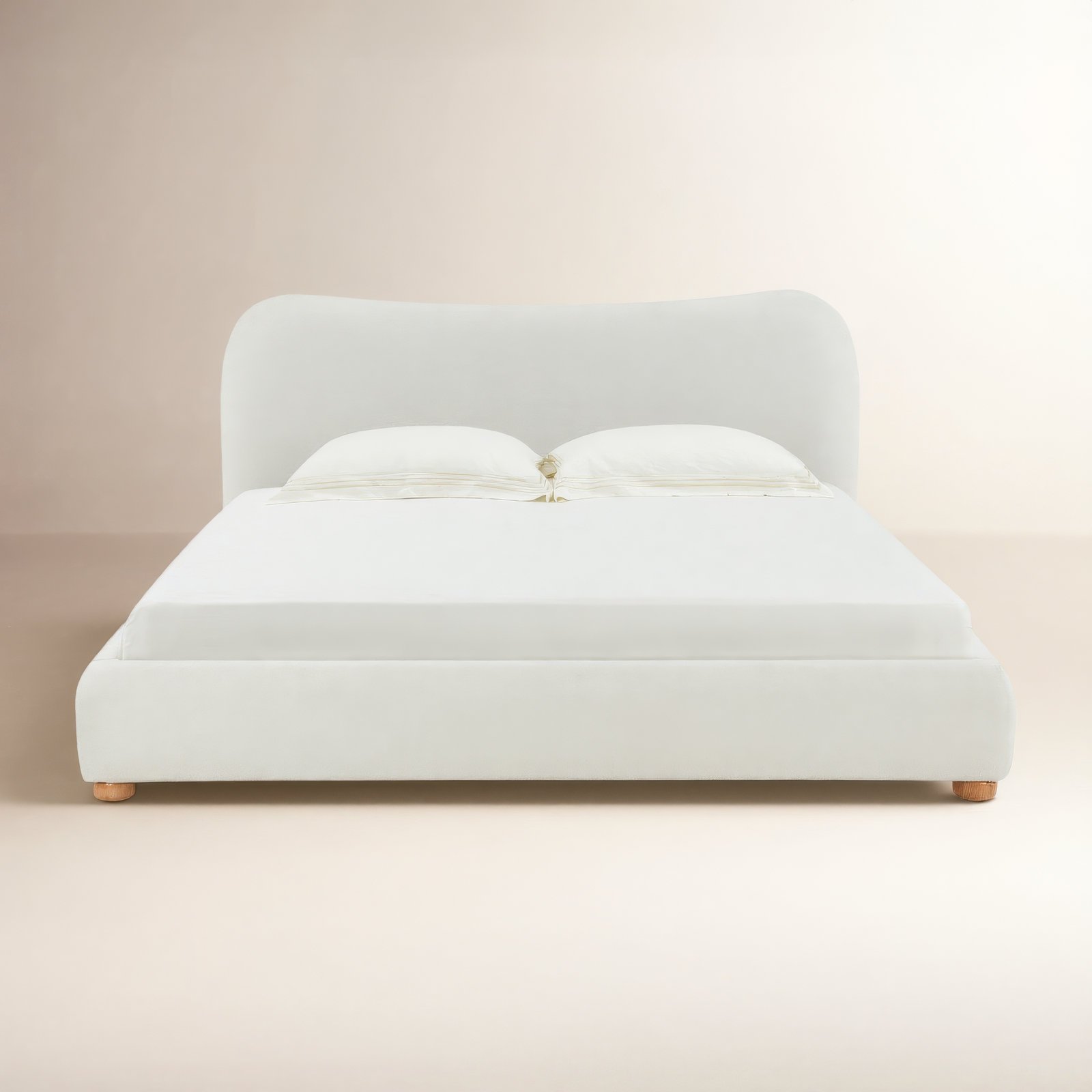 Liza Upholstered Bed, King, Taupe Boucle