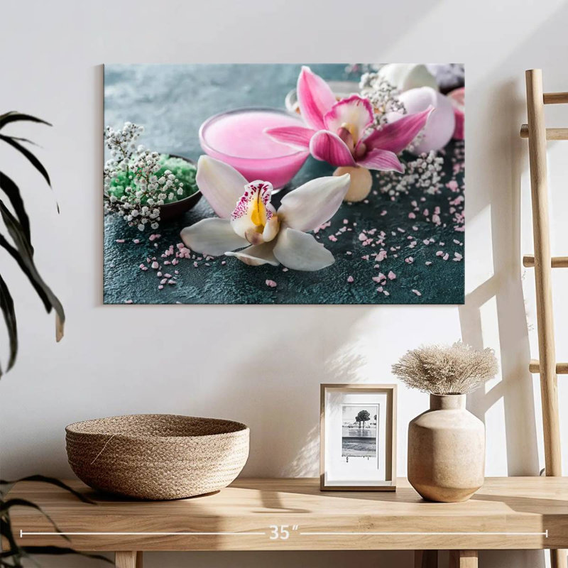 Orchidée Harnek et gommage au sel, H 8 po x l 12 po