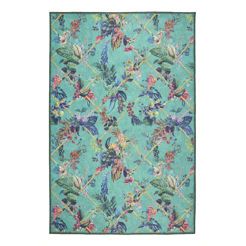 Geometric Digitally Printed 100% Polyester Area Rug, Rectangle 185 x 290 cm