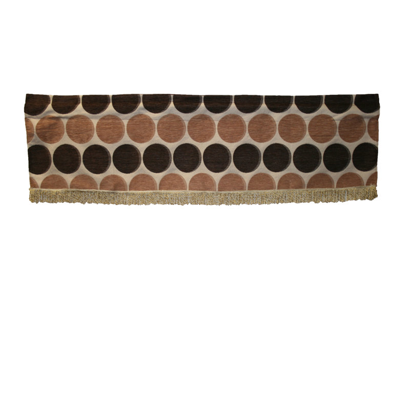 Reichman Polka Dots Tailored Window Valance, Gold / Brown