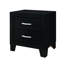 Table de chevet 2 en noir moderne, bois massif et noir de construction avec configuration