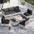 6 - Person Premium Patio Wicker Sectional Seating Group With Cushions-1943757584