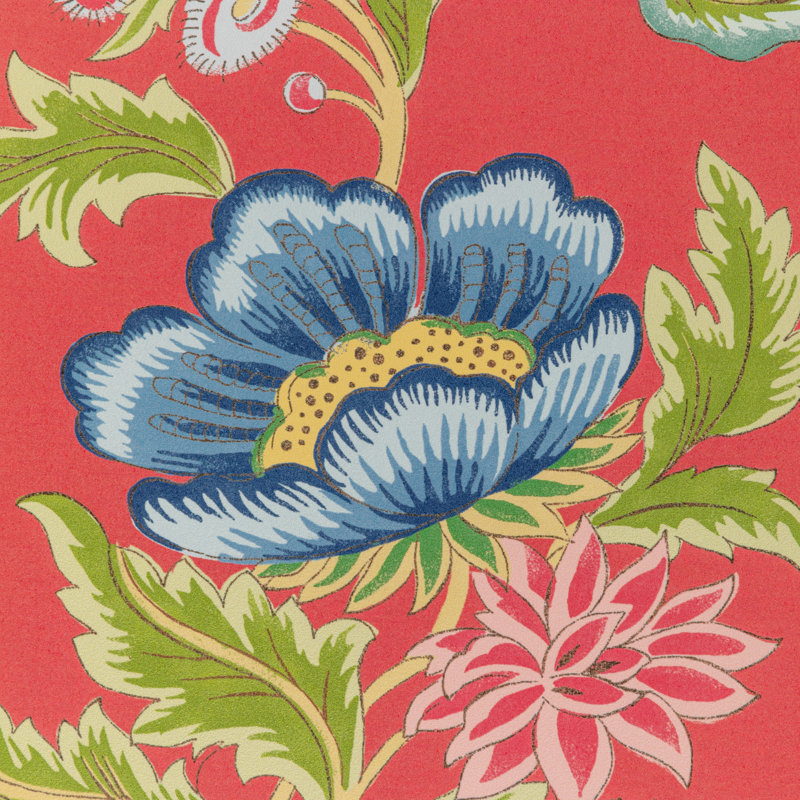 Louverne Veronique 33' L x 32" W Wallpaper Roll, Red