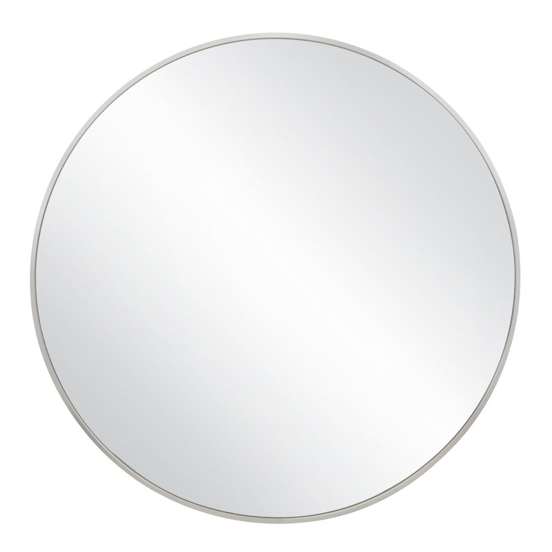 Miroir mural Adrihanna, Argent brossé, 36 po x 36 po