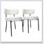 Ensemble de 4 chaises de salle à manger blanches de style Mid-Century moderne, confortables et élégantes-400991601