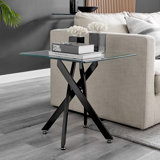 Chayton Modern Contemporary Glass and Square Small Table - Sofa Side Table