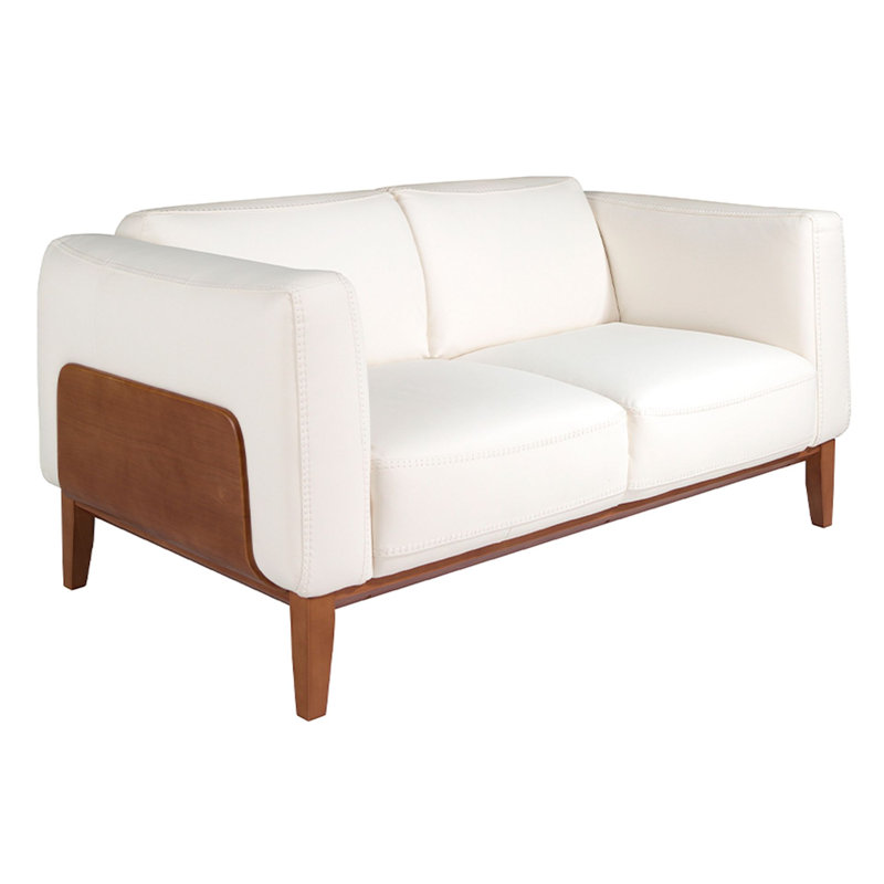  mink leather sofa, 92cm H x 159cm W x 77cm D, 2, White