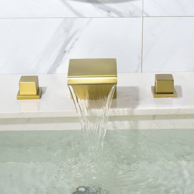 Widespread 2-handle Bathroom Faucet, Brushed Gold