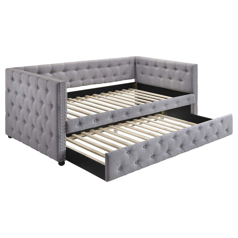 Cross Upholstered Twin Daybed With Trundle