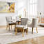 American Design de 2 chaises de salle à manger en chenille beige, rembourrées de tissu de teinture et grattoir 2, garniture de rivets texturés-1424107024