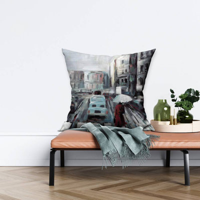 Abstract pedestrian crossing - 20"x20" Throw pillow - Poly twill - Print on demand