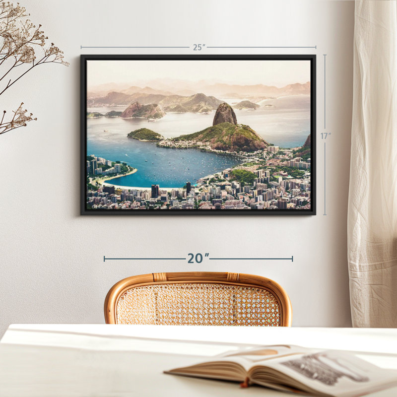 Impressionnant impression sur toile de la côte de Rio, H 17 po x l 25 po