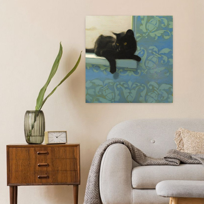 Art contemporain pour chat avec fenêtre, H 24 po x l 24 po