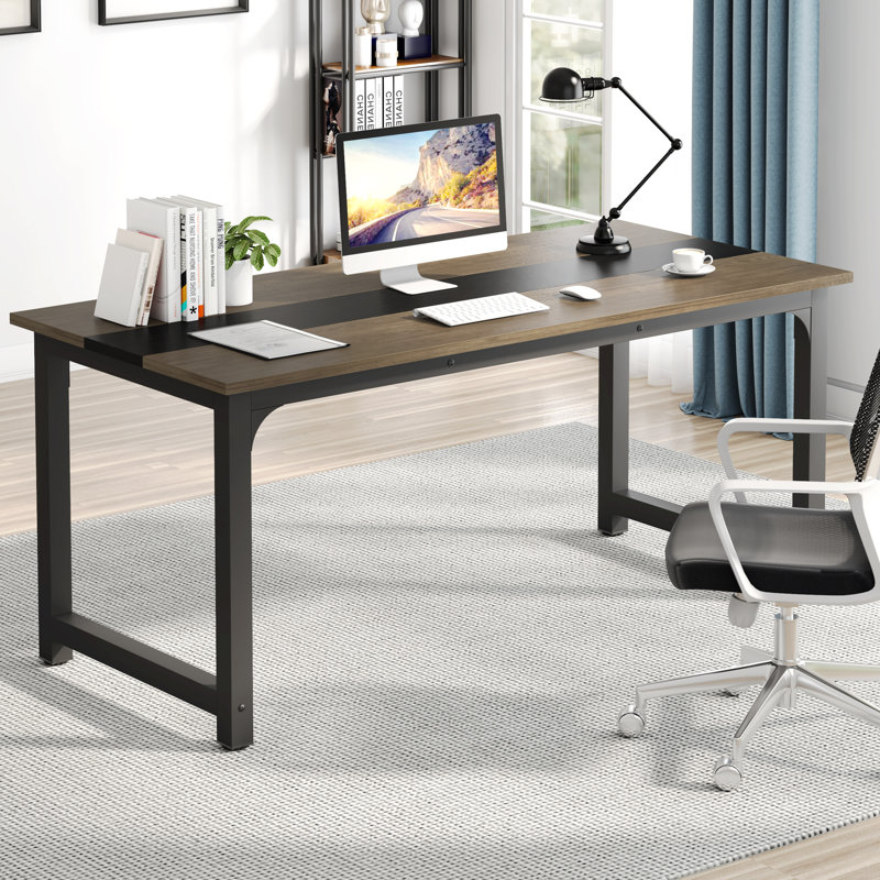 Bureau Montserat, H 29,52 po x l 70,86 po x P 31,49 po, Gris / Noir