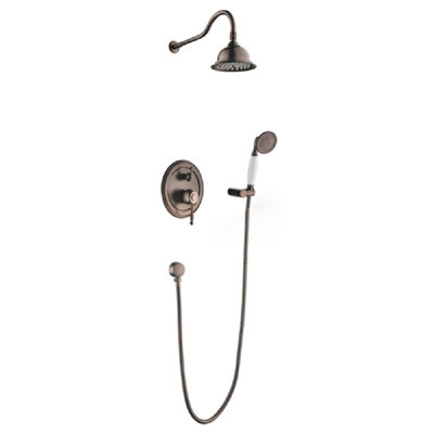Ensemble de douche à pluie en laiton antique 8 pièces Timeless Luxury: Napoli