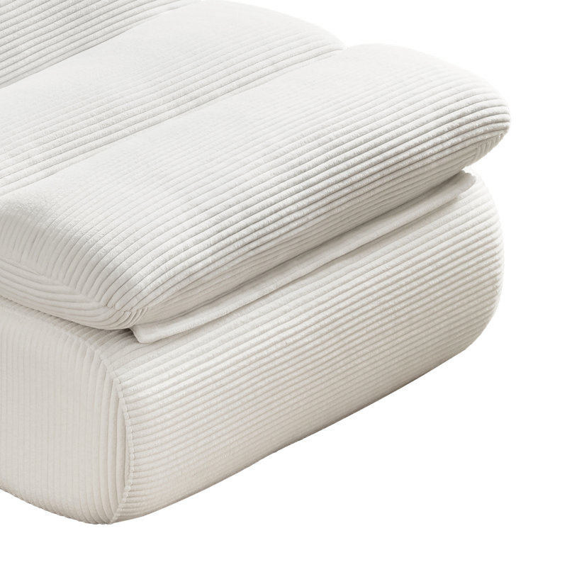 Méridienne inclinable moderne en velours côtelé, Beige