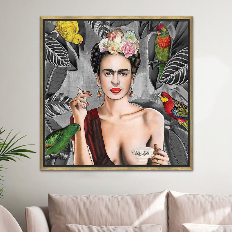 Art sur toile Frida Kahlo: décoration intérieure imprimée avec un design élégant, 15,8 po H x 15,8 po l