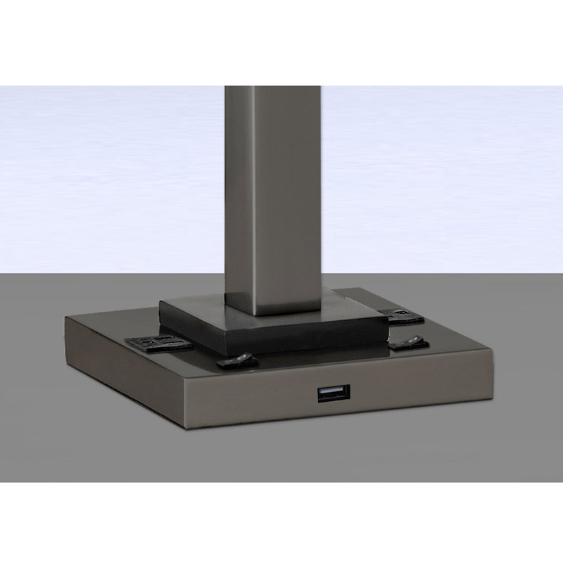 Gunmetal Square Post Metal USB Table Lamp