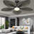52 inch Ceiling Fans with Lights, Tropical Ceiling Fans with Lights and Remote, Tri-Colour LED, Reversible 6-Speed w/Quiet DC Motor Timing