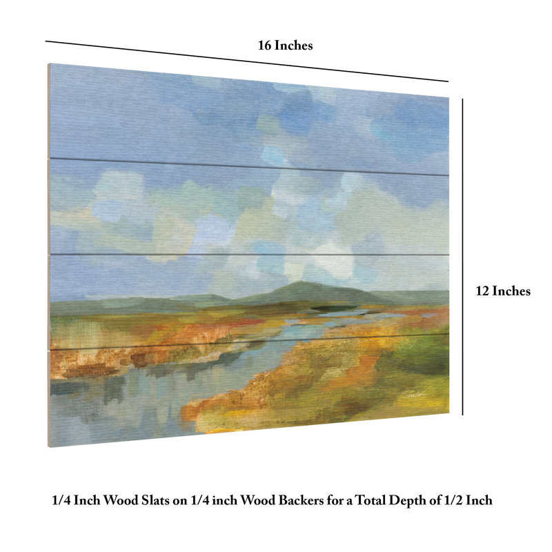 Silvia Vassileva Meanders Wood Slat Art, H 18 po x l 22 po