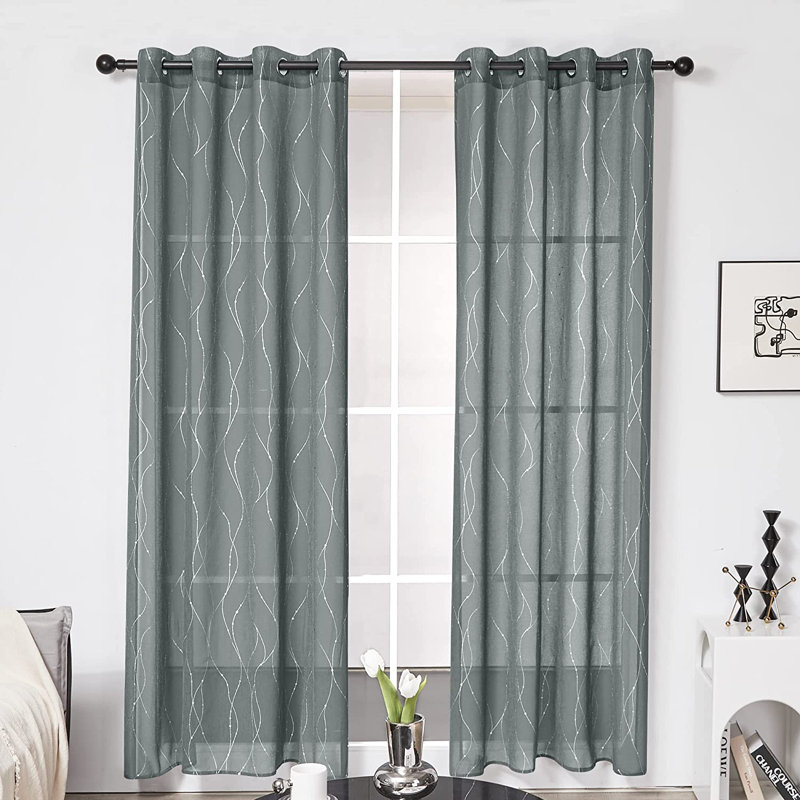 Ensemble de rideaux en polyester 2 pièces, L 52 po x L 63 po, Taupe