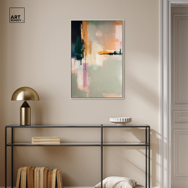 Lime et flamme, art pastel coloré par Art Remedy, Cadre argenté, H 16 po x l 11 po