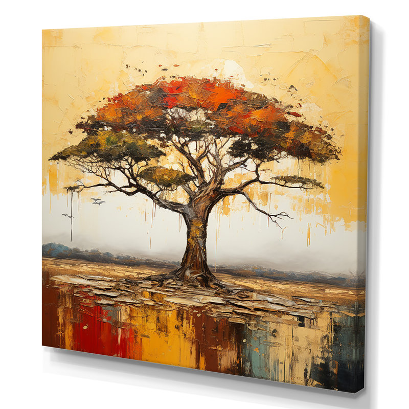 Arbre sauvage d'Afrique, art mural 2, H 16 po x l 16 po