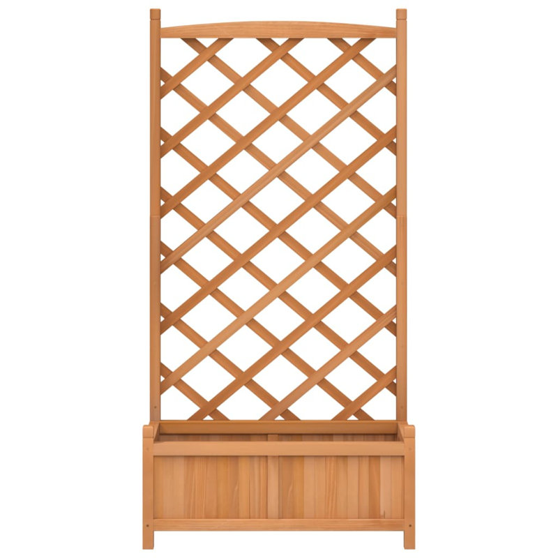 Wood Pot Planter, Brown, 59.1" H x 29.5" W x 13.8" D