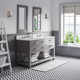 Cronin 60" Carrara White Marble Countertop Bath Vanity with Faucet and Mirror
