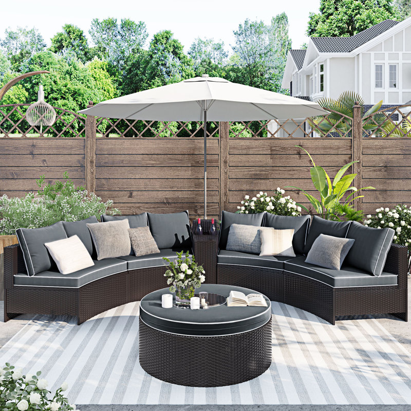 Ensemble de conversation modulaire avec coussins 6 pièces Tulloch