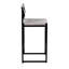Tabourets de bar gris fabriqués à la main avec dossier, siège en corde de papier pour la maison et le bureau de 2 comptoirs - fabrication en métal. Espaces confortables-72709111