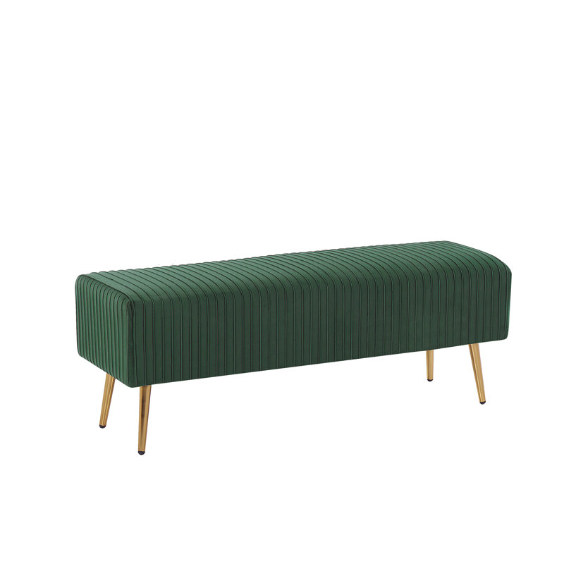 Bodner Velvet Upholstered Bench, Green