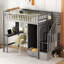 Loft Bed With Bookshelf,Drawers,Desk,And Wardrobe-109937341-109937342