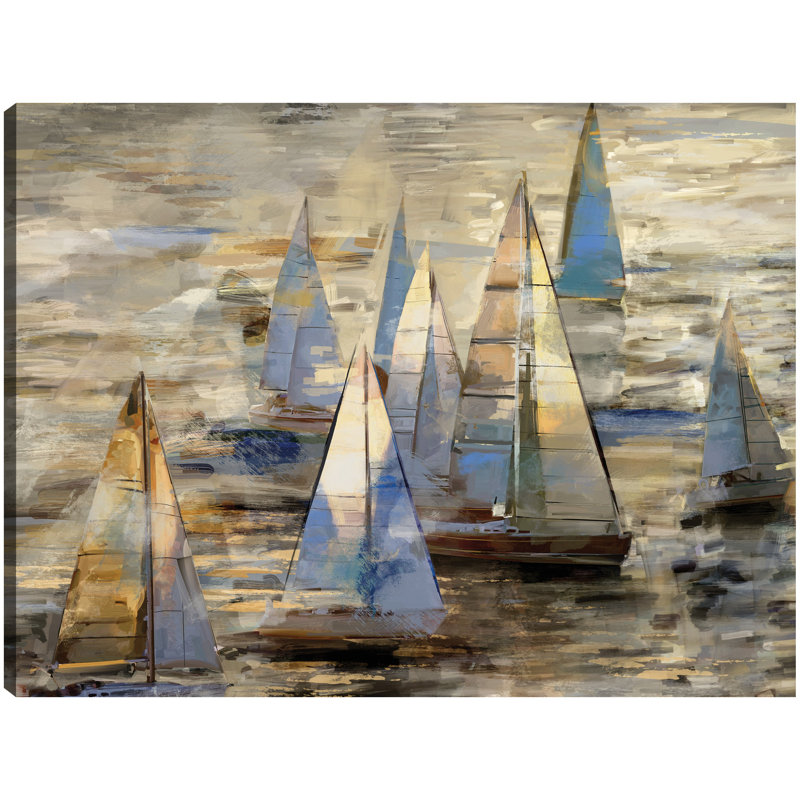 «Sailing at Dusk I» par Studio Arts, reproduction d'art sur toile, H 27 po x l 36 po