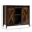 Rustic Brown Industrial Sideboard. Sideboard Buffet With Sliding Doors And Adjustable Shelves. Living Room Storage. 35.5" W X 13.5" D 30" H Cabinet By . Finish. Doors, Room, Home.