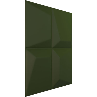 19 5/8"W x 19 5/8"H Tellson EnduraWall Decorative 3D Wall Panel, UltraCover Satin Canyon Green (Covers 2.67 Sq. Ft.)