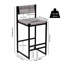 Ensemble de 2 tabourets de bar gris tissés à la main avec tabouret à hauteur de comptoir et tabouret en corde de papier tissé pour la cuisine, la maison et le bureau-608115638