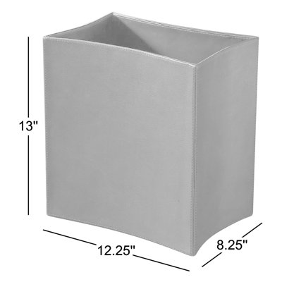 Folded Leather Wastebasket