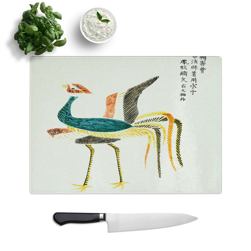Tempered Glass a Crane Chopping Board, 28.5 cm W x 20 cm L