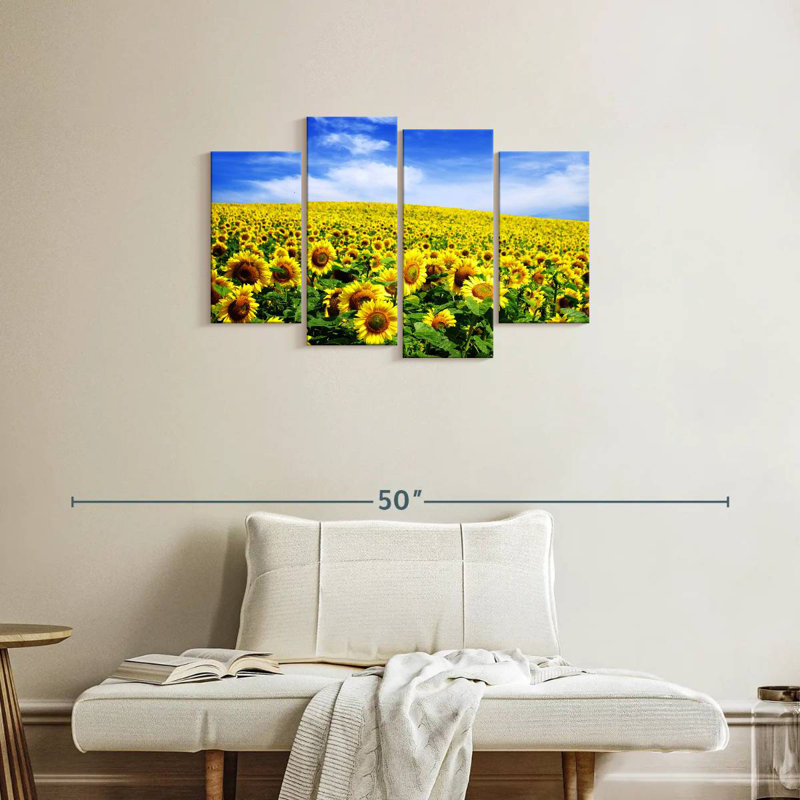 Tournesols d'Alvord sous un ciel bleu, H 22 po x l 36 po
