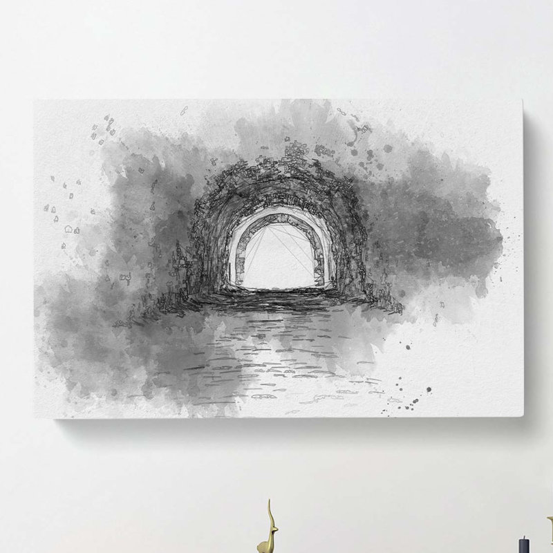 Brick Tunnel in Abstract - Wrapped Canvas, 40cm H x 60cm W x 3cm D