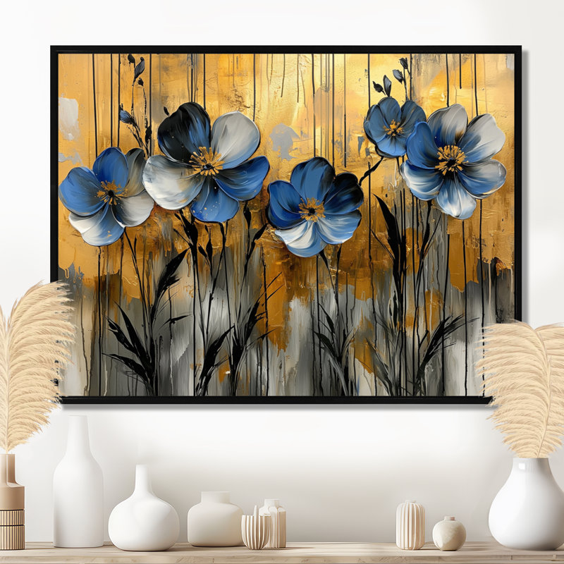 Monto - Floral Canvas Art Print, H 34 po x l 44 po, Cadre flottant, Naturel