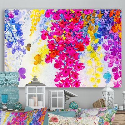 «Colorfull Blooming Flowers Composition VII», reproduction sur toile flottante