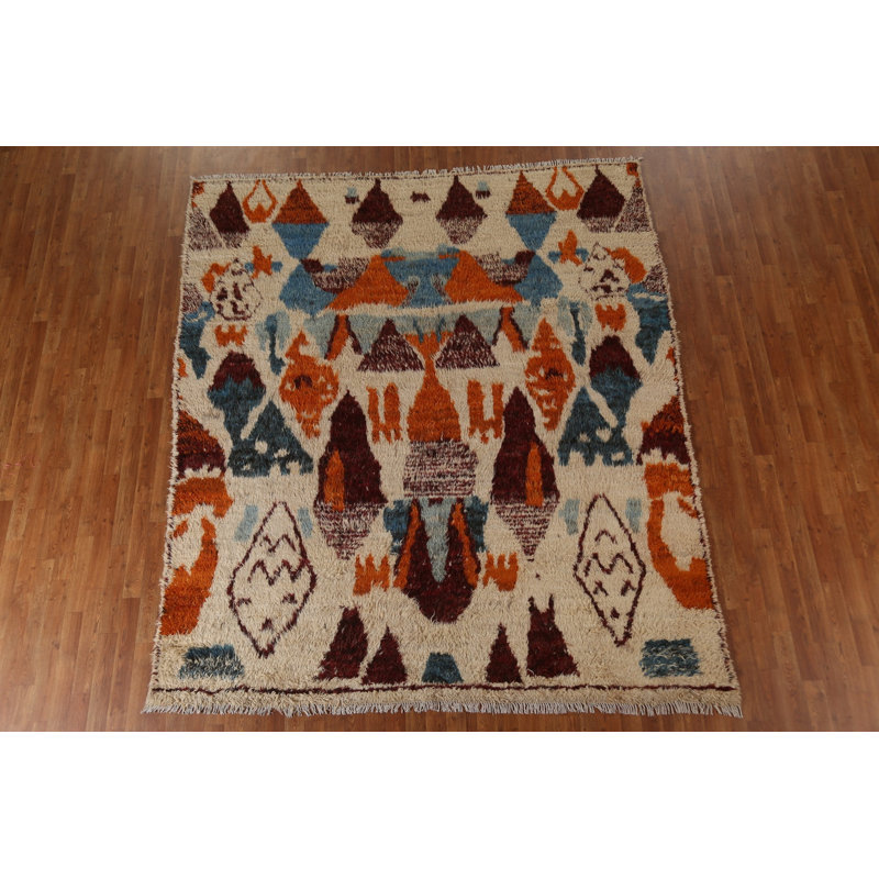 Tapis tribal fait à la main marocain 8 x 9