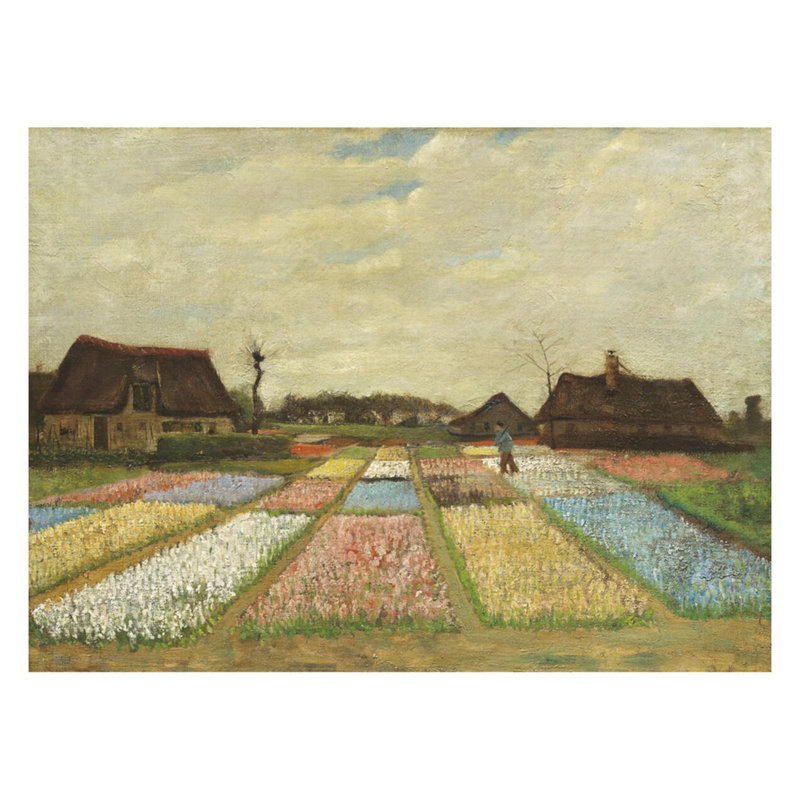 Parterres de fleurs aux Pays-Bas par Vincent van Gogh - Estampe numérique, H 22 po x l 28 po